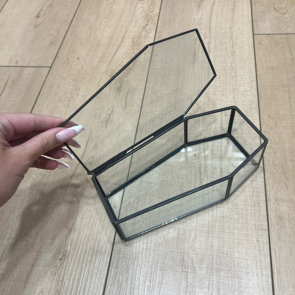 Glass Coffin-Shaped Display Box with Lid